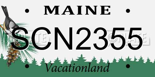 SCN2355 Maine License Plate