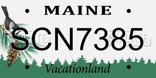 SCN7385 Maine License Plate