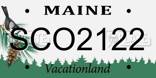SCO2122 Maine License Plate