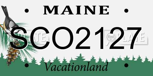 SCO2127 Maine License Plate