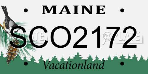 SCO2172 Maine License Plate