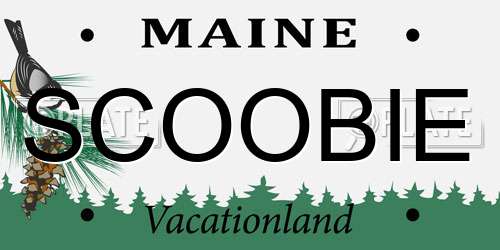 SCOOBIE Maine License Plate