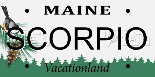 SCORPIO Maine License Plate