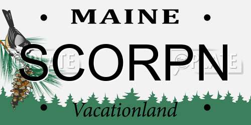 SCORPN Maine License Plate