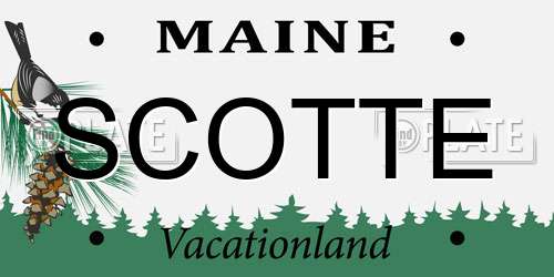SCOTTE Maine License Plate