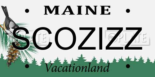 SCOZIZZ Maine License Plate