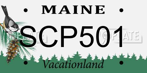 SCP501 Maine License Plate