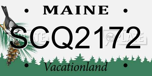 SCQ2172 Maine License Plate