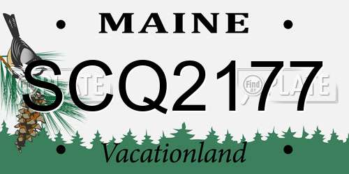 SCQ2177 Maine License Plate