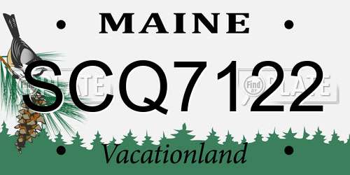 SCQ7122 Maine License Plate