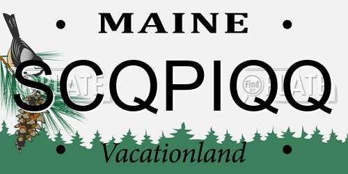 SCQPIQQ Maine License Plate