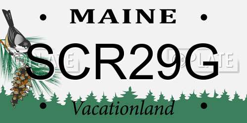 SCR29G Maine License Plate