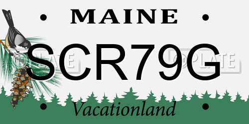 SCR79G Maine License Plate