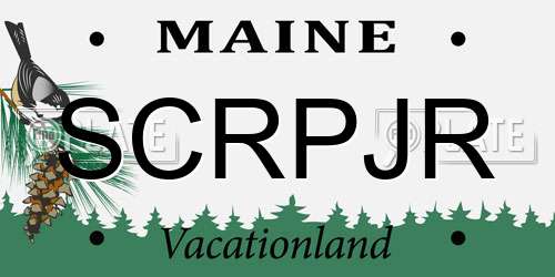 SCRPJR Maine License Plate