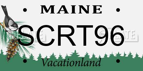 SCRT96 Maine License Plate