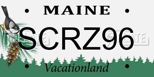 SCRZ96 Maine License Plate