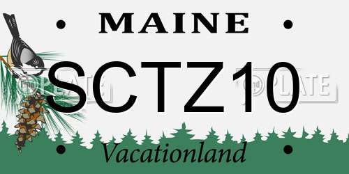 SCTZ10 Maine License Plate