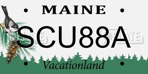 SCU88A Maine License Plate