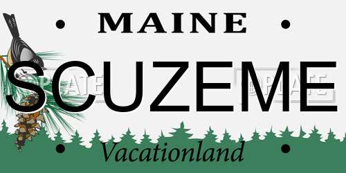 SCUZEME Maine License Plate