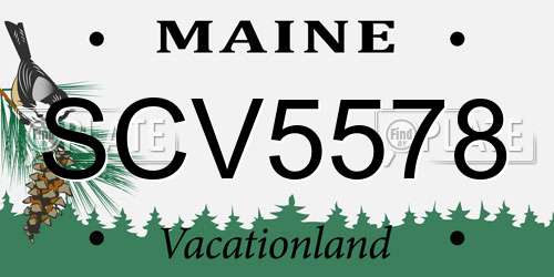 SCV5578 Maine License Plate