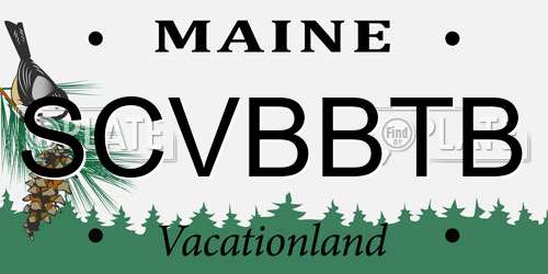SCVBBTB Maine License Plate