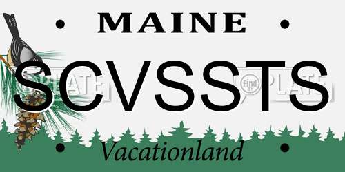 SCVSSTS Maine License Plate