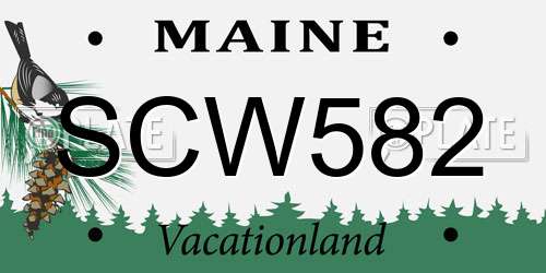 SCW582 Maine License Plate