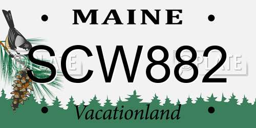 SCW882 Maine License Plate