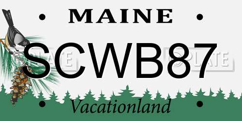 SCWB87 Maine License Plate