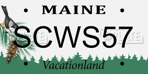 SCWS57 Maine License Plate