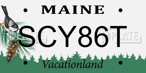 SCY86T Maine License Plate