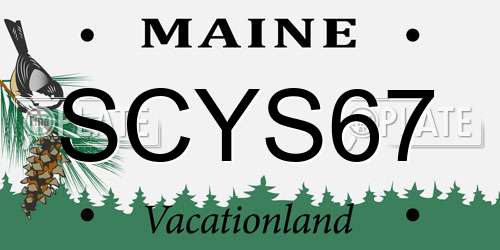 SCYS67 Maine License Plate