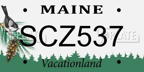 SCZ537 Maine License Plate