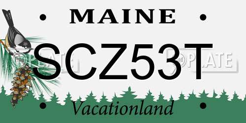 SCZ53T Maine License Plate
