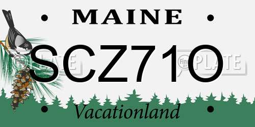 SCZ71O Maine License Plate