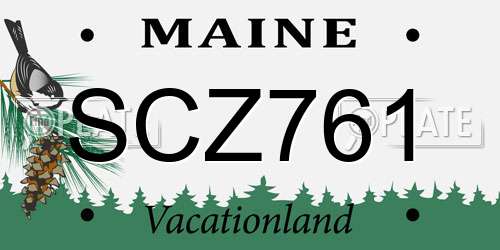 SCZ761 Maine License Plate