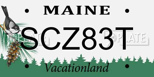 SCZ83T Maine License Plate