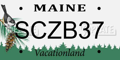 SCZB37 Maine License Plate