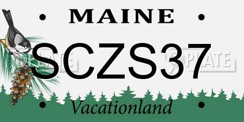 SCZS37 Maine License Plate