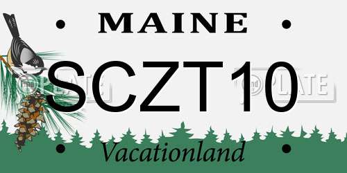 SCZT10 Maine License Plate