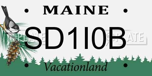 SD1I0B Maine License Plate