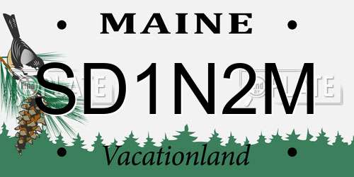 SD1N2M Maine License Plate