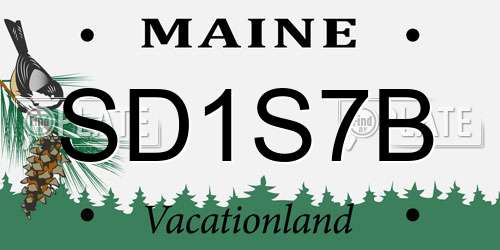SD1S7B Maine License Plate