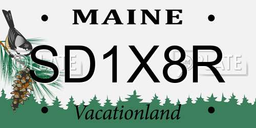 SD1X8R Maine License Plate