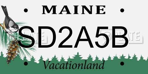 SD2A5B Maine License Plate