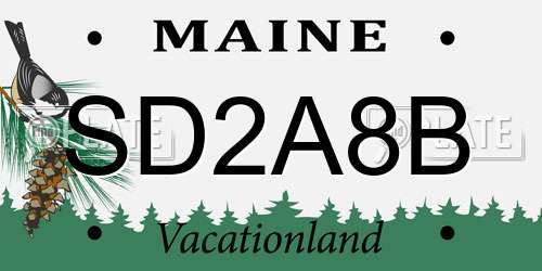 SD2A8B Maine License Plate
