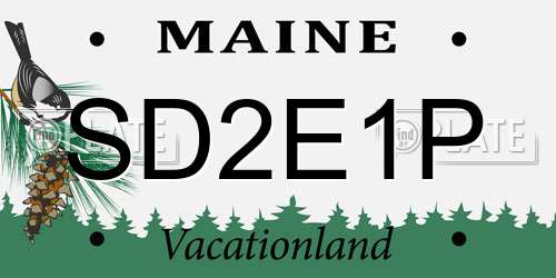 SD2E1P Maine License Plate