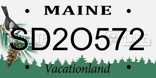 SD2O572 Maine License Plate