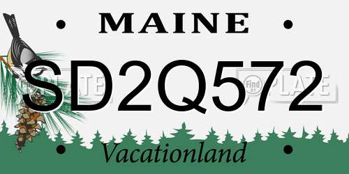 SD2Q572 Maine License Plate