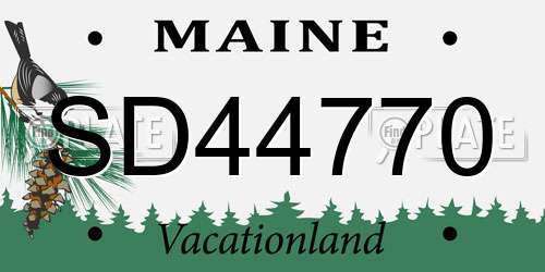 SD44770 Maine License Plate